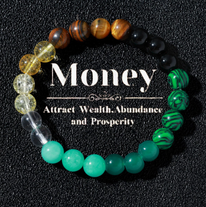 🔥Bracelet d’attraction de l’argent avec aventurine verte et œil-de-tigre