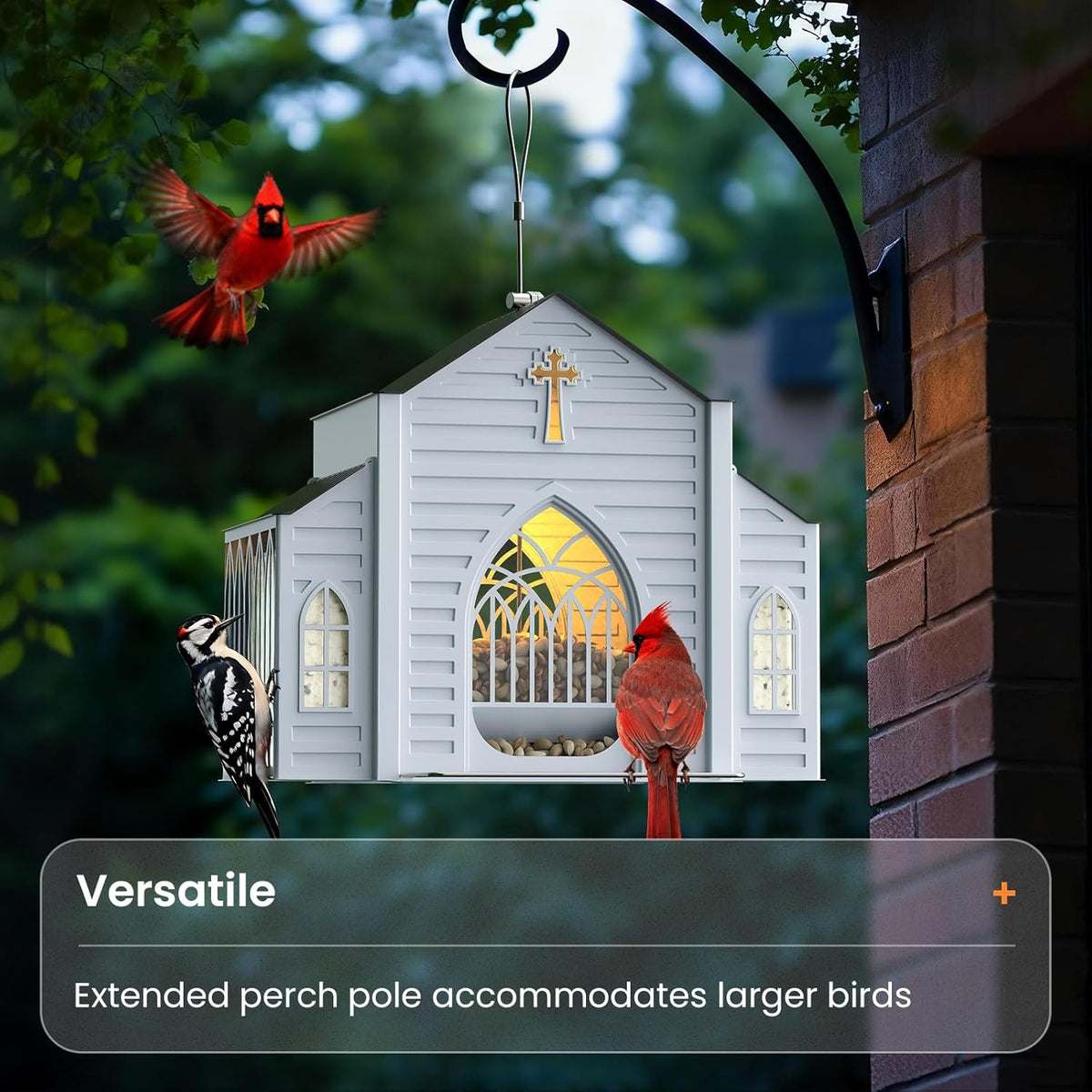✝️Dernier jour : -49 % 🔥Mangeoire solaire pour oiseaux en métal en forme d’église