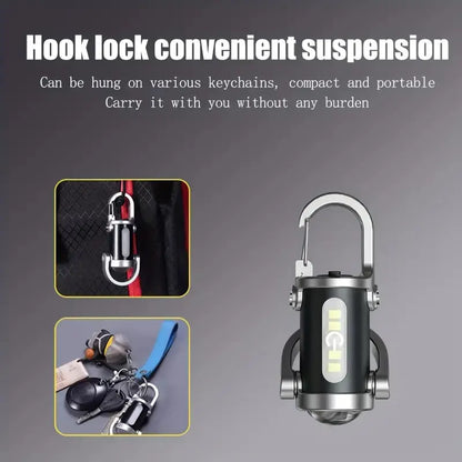 Mini-lampe torche rechargeable sur porte-clés - Lampe EDC 800 lumens