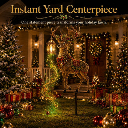 Piquet de jardin lumineux de Noël en forme de renne