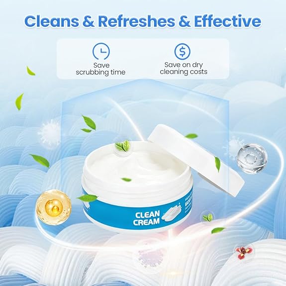 👟Crème nettoyante pour chaussures blanches | Solide, multi-usages, sans rinçage, avec éponge