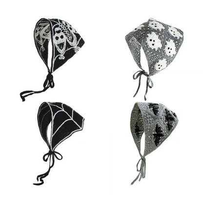 🕷️ Foulard tricoté à motif toile d’araignée pour Halloween 🕷️