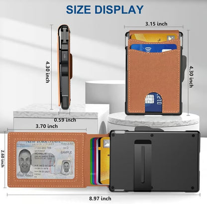 ✨Men's Business Style Pu Leather Card Slots for Airtag, Rfid Blocking Wallet for Daily & Back To School (not Airtag), Gift, Small Wallets