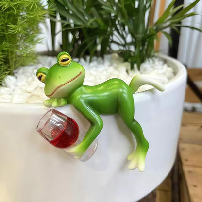 🏆Vente flash⚡Plus de 50 000 VENDUES ! Presque épuisé -✨Figurines de grenouilles en résine, décoration pour jardinière🐸🌿