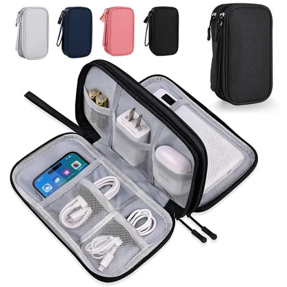 🔥Don’t Miss Out🔥Travel Cable Organizer Pouch, Double Layers All-in-One Storage Bag for Cord