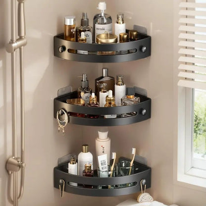 Serviteur de douche triangulaire, fixation murale sans perçage, organisateur de douche (3 pièces)