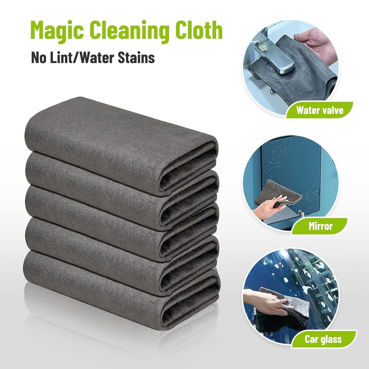 🔥Lot de 10 chiffons de nettoyage magiques, lingettes de nettoyage épaissies réutilisables et sans traces