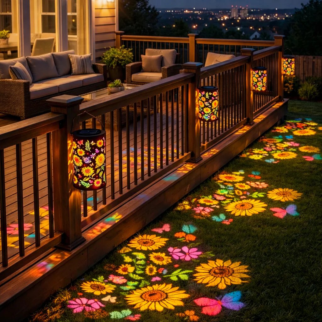Lanterne solaire colorée en forme de tournesol lumineux pour jardin