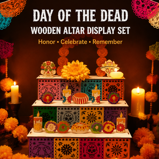🎃🏵️Ensemble décoratif d’autel en bois pour le Jour des morts
