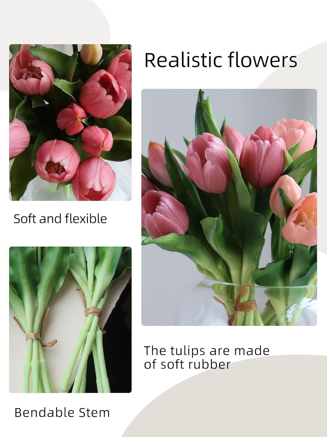 15 fleurs de tulipes artificielles🌸☀️