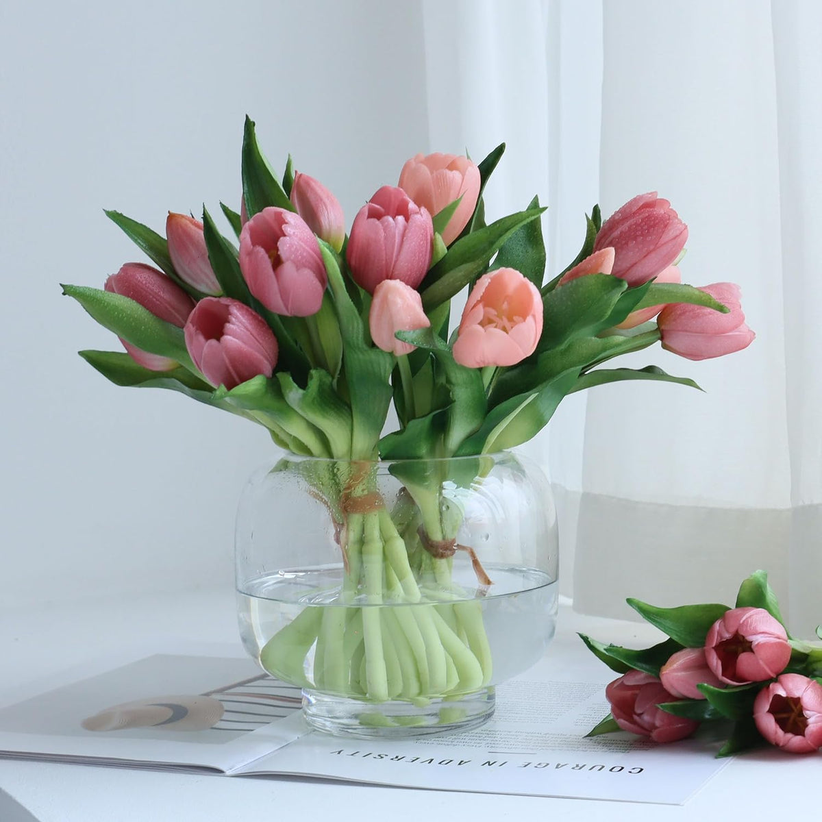 15 fleurs de tulipes artificielles🌸☀️