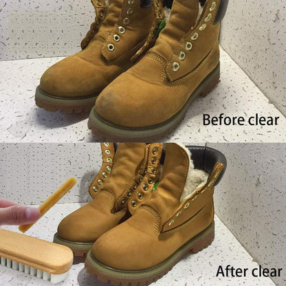 Brosse à chaussures en daim 2-en-1 – Poils en crêpe TPR pour nubuck, bottes, vestes et entretien du cuir