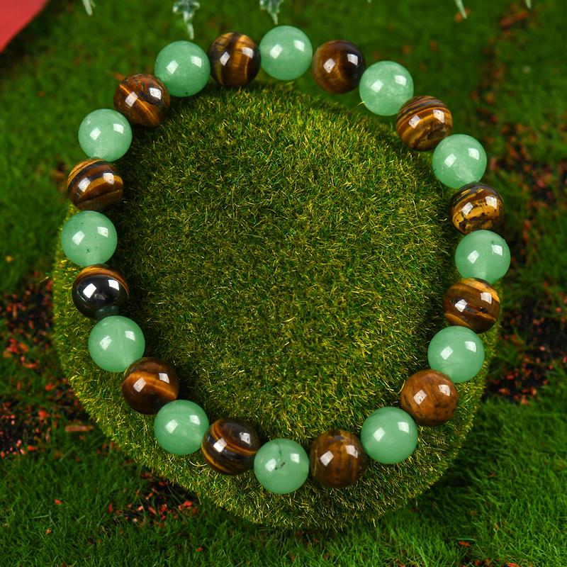 🔥Bracelet d’attraction de l’argent avec aventurine verte et œil-de-tigre