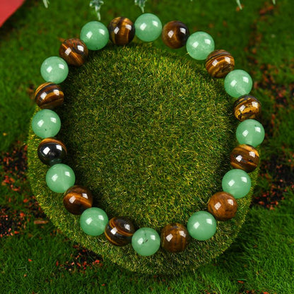 🔥Bracelet d’attraction de l’argent avec aventurine verte et œil-de-tigre