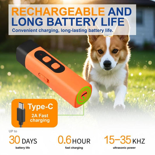 (🎁Last Day 49% OFF)🐶🔇Professional Sonic Emitters Dog Training Tool,Dog Bark Deterrent Device with LED Flashlight