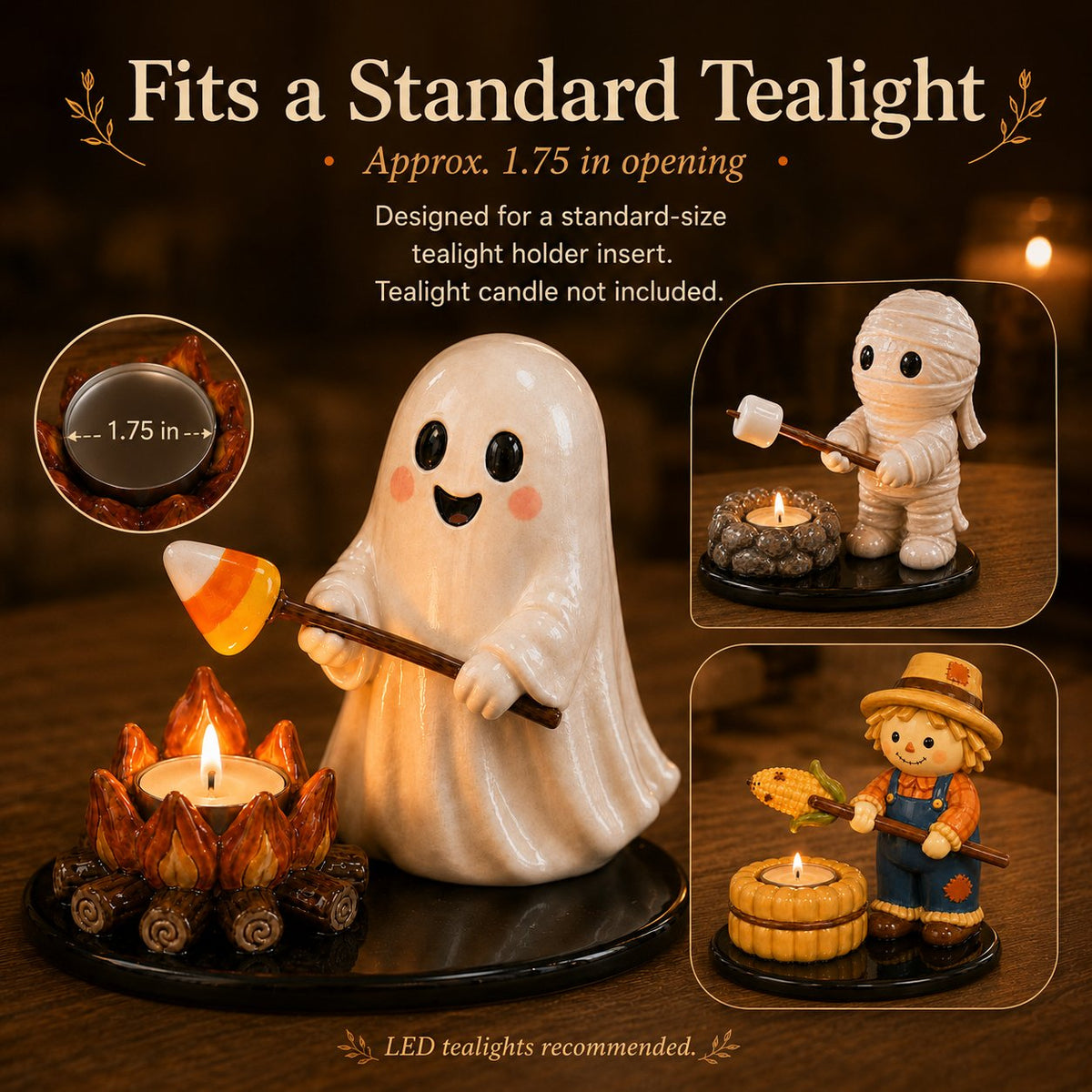 🔥DERNIER JOUR -49%💥Chandelier Chauffe-plat Feu de Camp Halloween