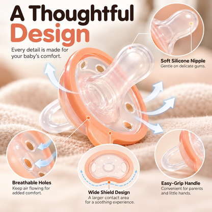 🍼 Tétine pour bébé en silicone effet sein – Design doux et flexible pour apaiser les bébés allaités