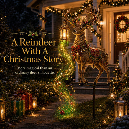Piquet de jardin lumineux de Noël en forme de renne