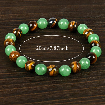 🔥Bracelet d’attraction de l’argent avec aventurine verte et œil-de-tigre