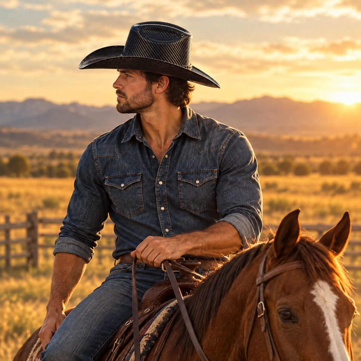 🤠 Chapeau de cowboy western classique – Chapeau de soleil d’extérieur à large bord pour le ranch, les festivals et un usage quotidien