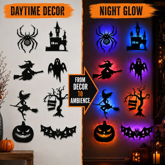 🕯️Halloween LED Silhouette Wall Light Stickers👻🎃