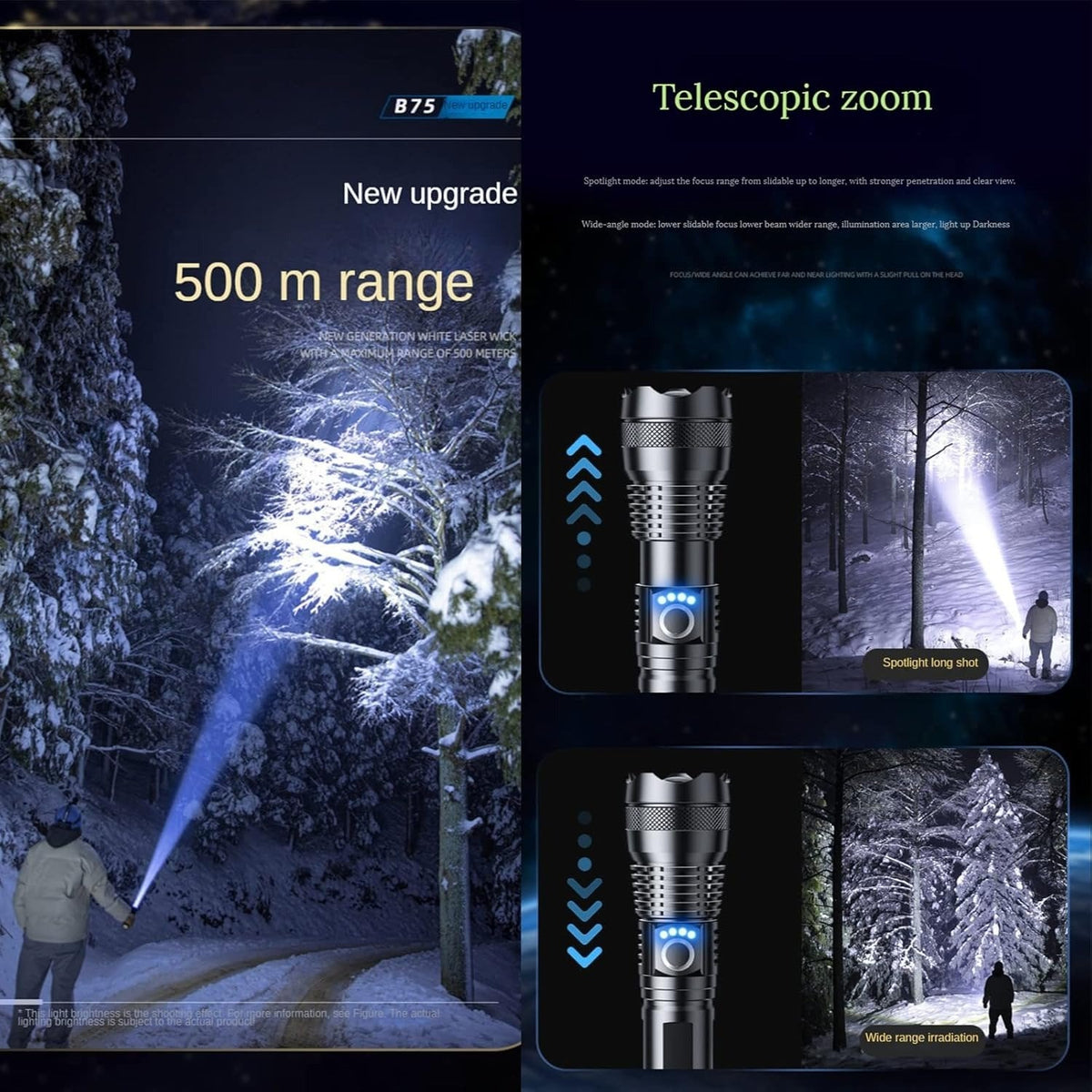 ✨Lampe torche LED rechargeable - Haute luminosité, étanche, ultra-puissante pour les urgences