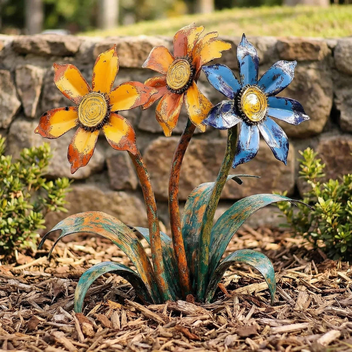 🌼Cadeaux de la fête des Mères 2026 à -55 % — 💖🎁Tuteurs de jardin rustiques en métal en forme de fleurs, fabriqués à la main