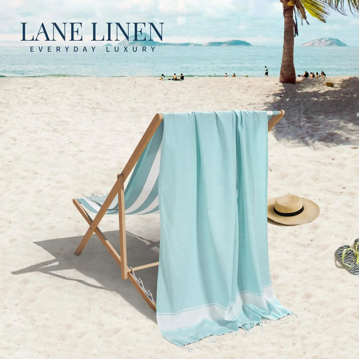 🔥Promotion estivale : -48 % 🌴 Serviette de plage XL légère à tissage plat
