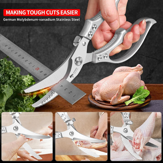 ✂️ OFFRE LIMITÉE : -50 % ! ⚡ Ciseaux de cuisine multifonctions robustes – Outil 4-en-1 avec égrener à poisson, décapsuleur et verrouillage de sécurité 🔪