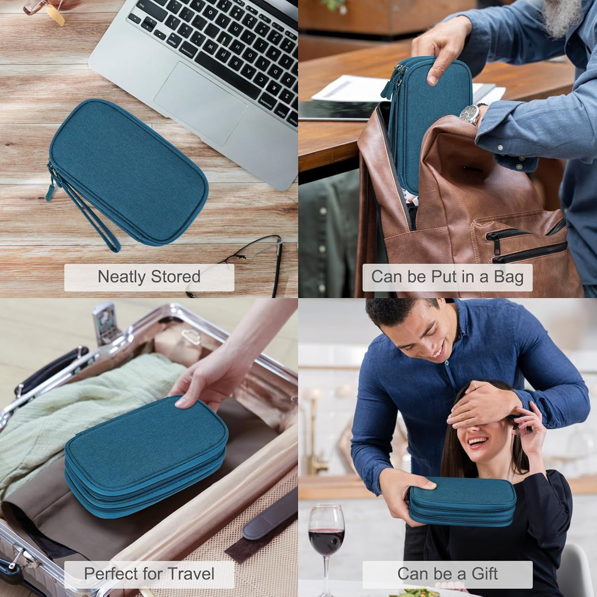 🔥Ne le manquez pas🔥Pochette de rangement pour câbles de voyage, sac de rangement tout-en-un à double couche pour cordons