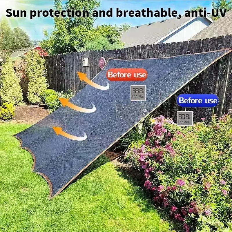 ⛅ Filet d’ombrage noir à 90 % d’opacité, 10 × 13 pi, protection UV avec rivets renforcés