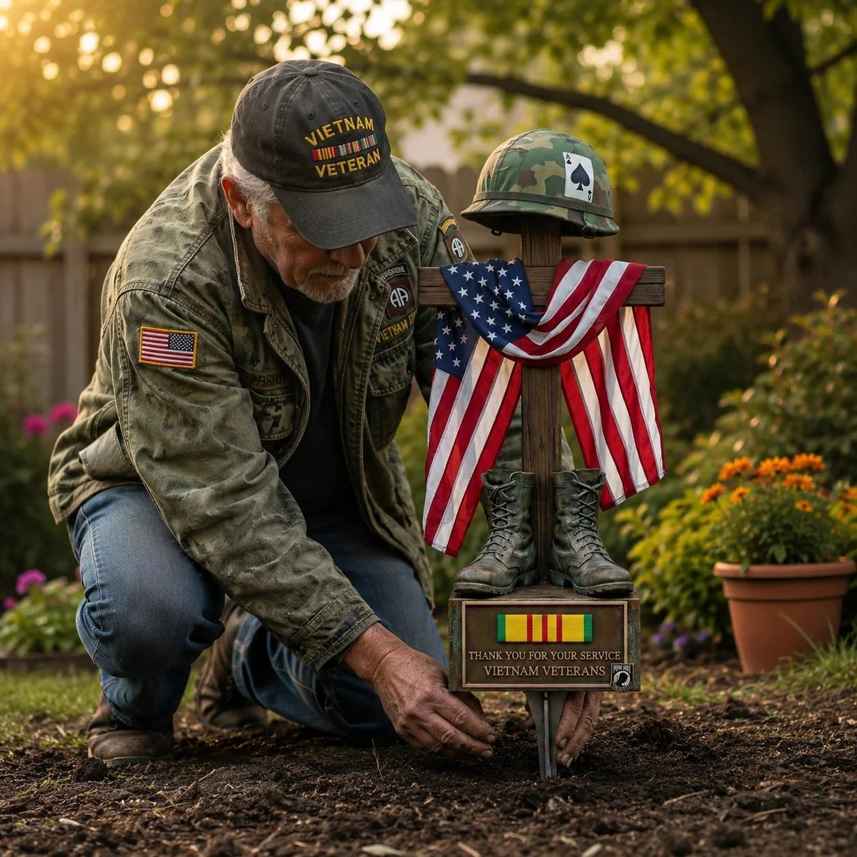 🔥DERNIER JOUR : -50 % - 🎖️Piquet de jardin en hommage aux vétérans du Vietnam