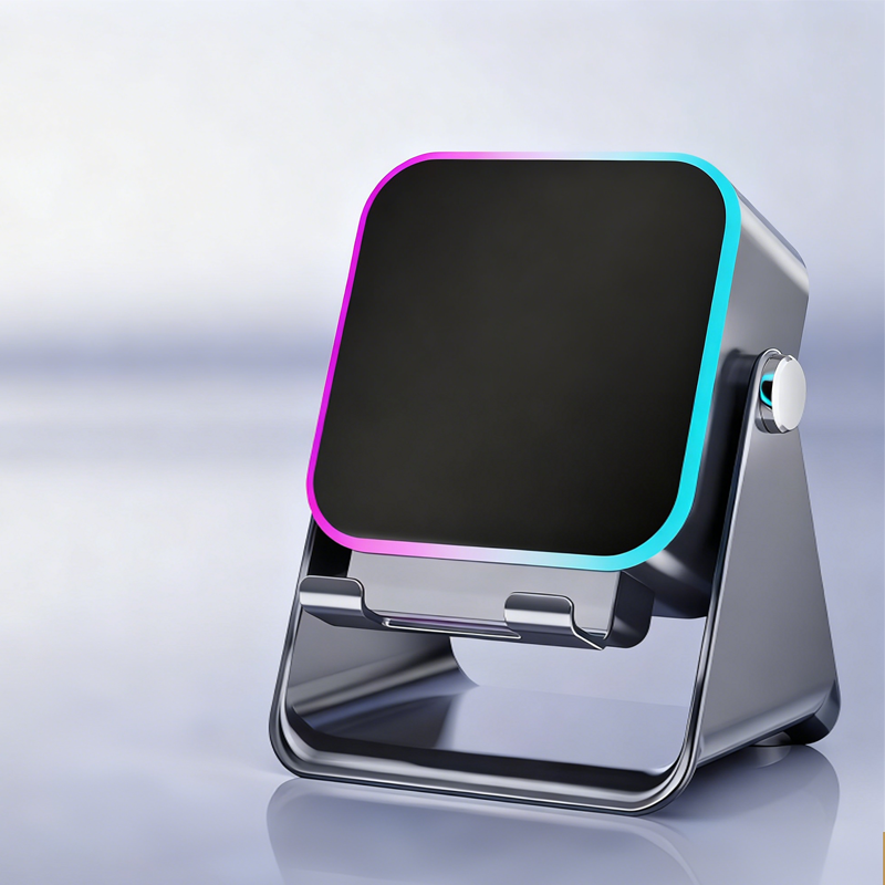 Enceinte Bluetooth intelligente sans fil 5-en-1 – Lecture automatique du téléphone, éclairage RVB, support réglable et batterie externe