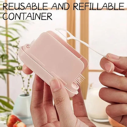 Étui de rangement format voyage - doté d’un distributeur automatique relevable, portable et rechargeable