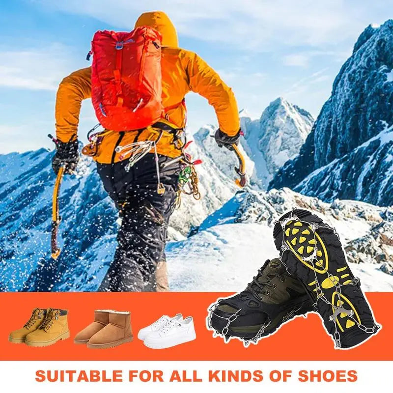 🧊 -50 % sur les crampons à glace pour chaussures – Grips antidérapants pour la neige, la marche et la randonnée hivernales