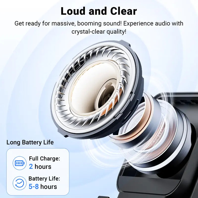 Enceinte Bluetooth intelligente sans fil 5-en-1 – Lecture automatique du téléphone, éclairage RVB, support réglable et batterie externe