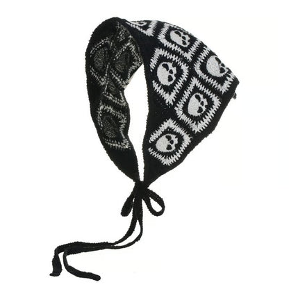🕷️ Foulard tricoté à motif toile d’araignée pour Halloween 🕷️