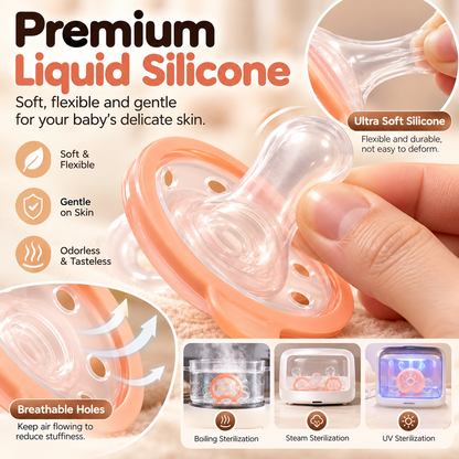 🍼 Tétine pour bébé en silicone effet sein – Design doux et flexible pour apaiser les bébés allaités