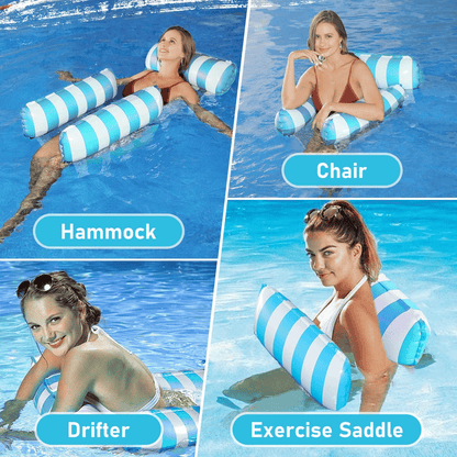 Hamac flottant gonflable à 4 anneaux : votre indispensable détente estivale par excellence