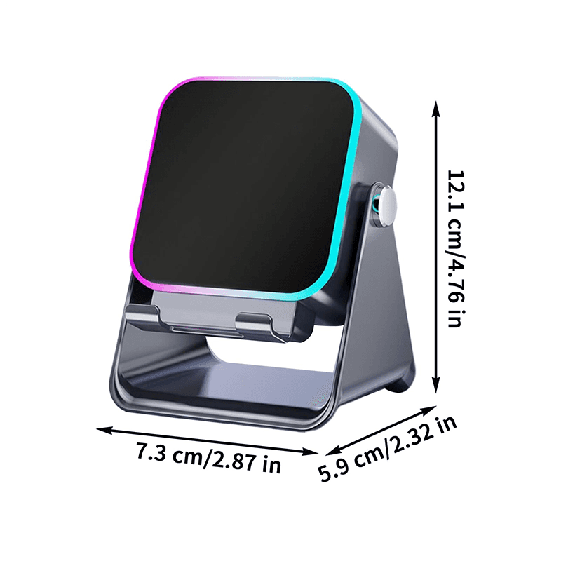 Enceinte Bluetooth intelligente sans fil 5-en-1 – Lecture automatique du téléphone, éclairage RVB, support réglable et batterie externe