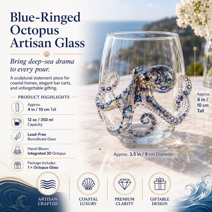 🔥Summer Sale-🌊Blue Ringed Octopus Handcrafted Glassware