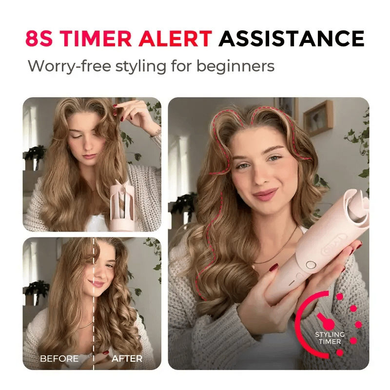 Livraison gratuite 🔥Fer à boucler rotatif automatique - Fer à boucler amélioré à long rouleauau pour cheveux longs