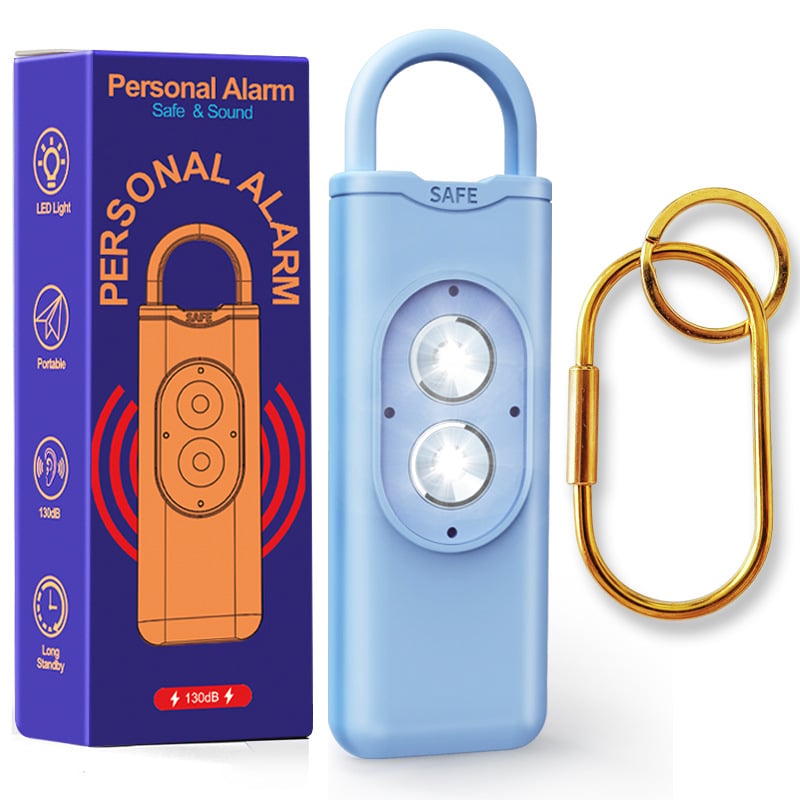 L'alarme personnelle originale pour femmes, avec gyrophare et porte-clés, disponible en plusieurs couleurs