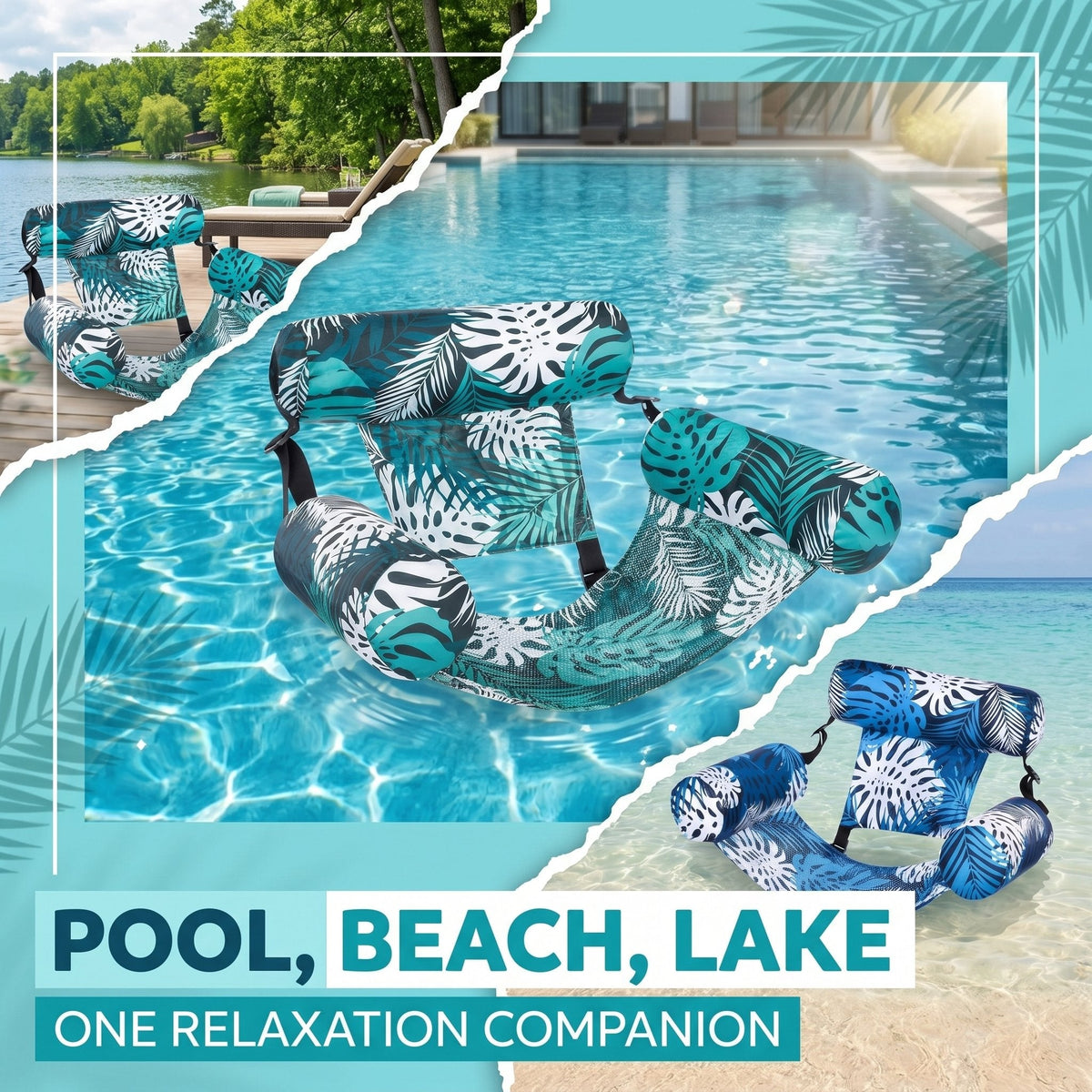 🌴 Hamac gonflable pour piscine | Chaise longue en forme de selle pour se détendre en été ✨