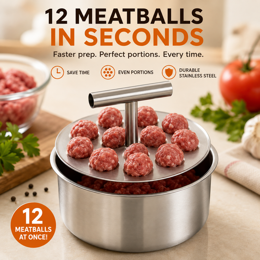 🍝 Cuillère faiseuse à boulettes en acier inoxydable – Préparez plus rapidement des boulettes maison parfaites