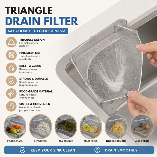 🗑️ Filtre intelligent pour restes alimentaires à installer dans l’évier, avec 50 sacs en maille jetables – Aide à prévenir les canalisations bouchées