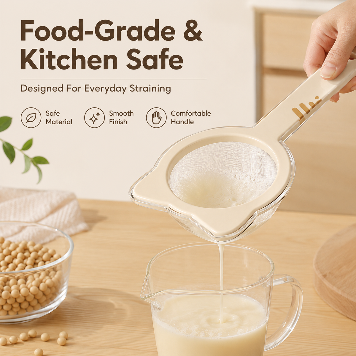 🐱 Passoire à maille fine oreilles de chat – Filtre de cuisine polyvalent pour café, thé et farine