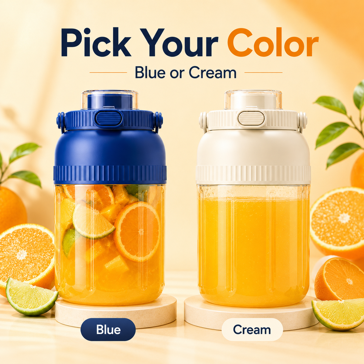 Presse-agrumes et mixeur électrique portable 800 ml – Jus frais, smoothies et shakes où que vous soyez