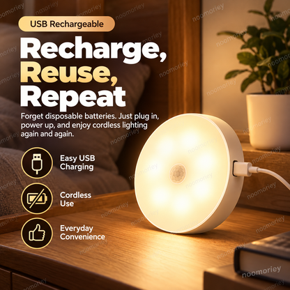 💡 Smart Motion Sensor LED Light – Rechargeable Magnetic Night Light with Automatic On/Off