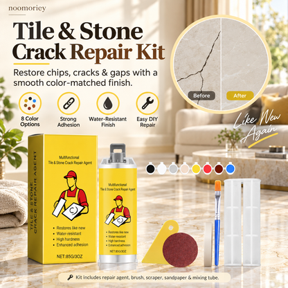 🔥Colle de réparation pour carrelage à séchage rapide - Kit complet avec outils pour le bricolage – Réparez les fissures définitivement en quelques minutes !✨